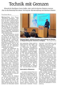 Reinhard Renter über Künstliche Intelligenz