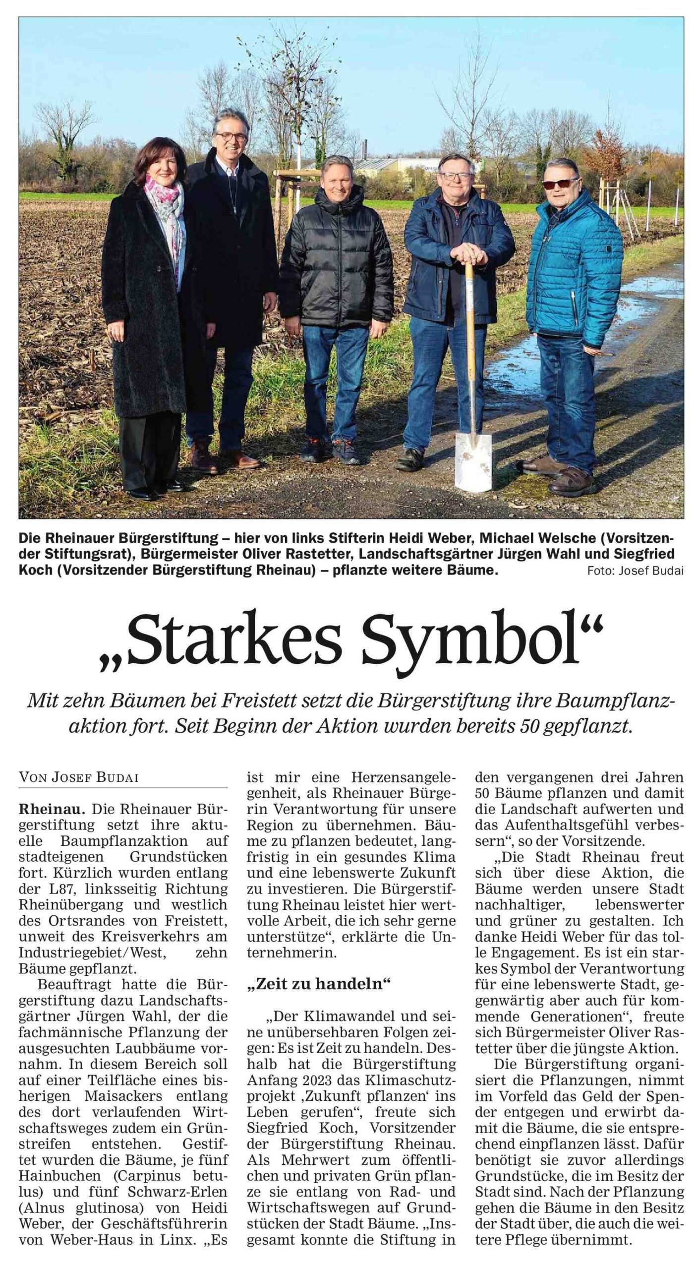 Zehn neue Bäume für den Klimaschutz